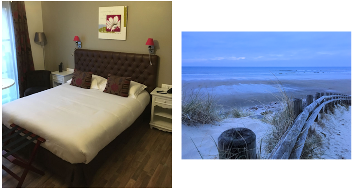 Hotelzimmer und Strand in Hardelot